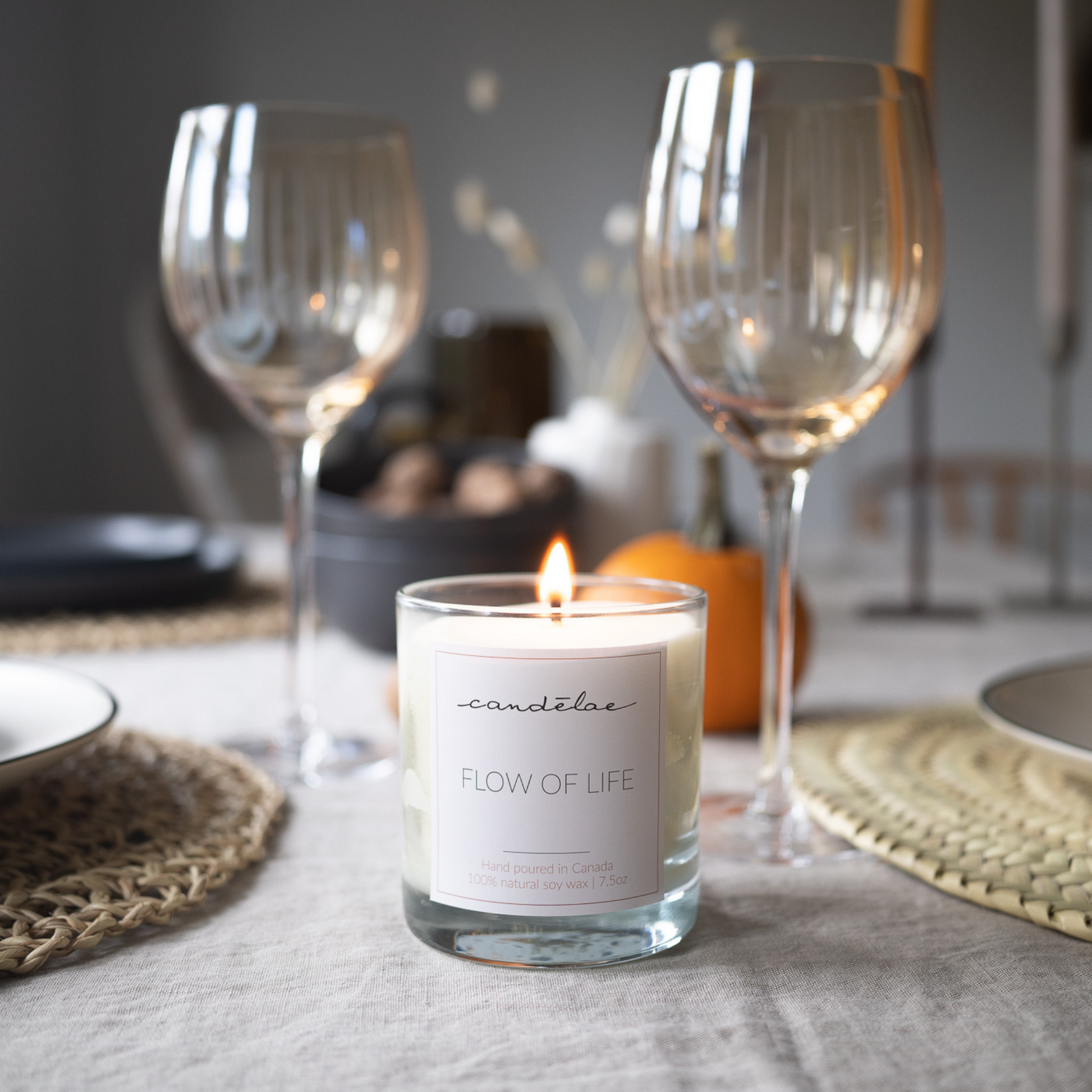 Flow of life is at the center of attention by being on the table for this home welcoming party