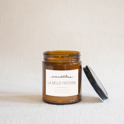 La belle histoire scented candle by candēlae is poured in Toronto and is ready for its photoshoop